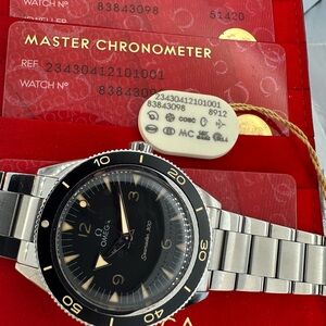 Omega Seamaster 300 Black Dial Silver Bracelet